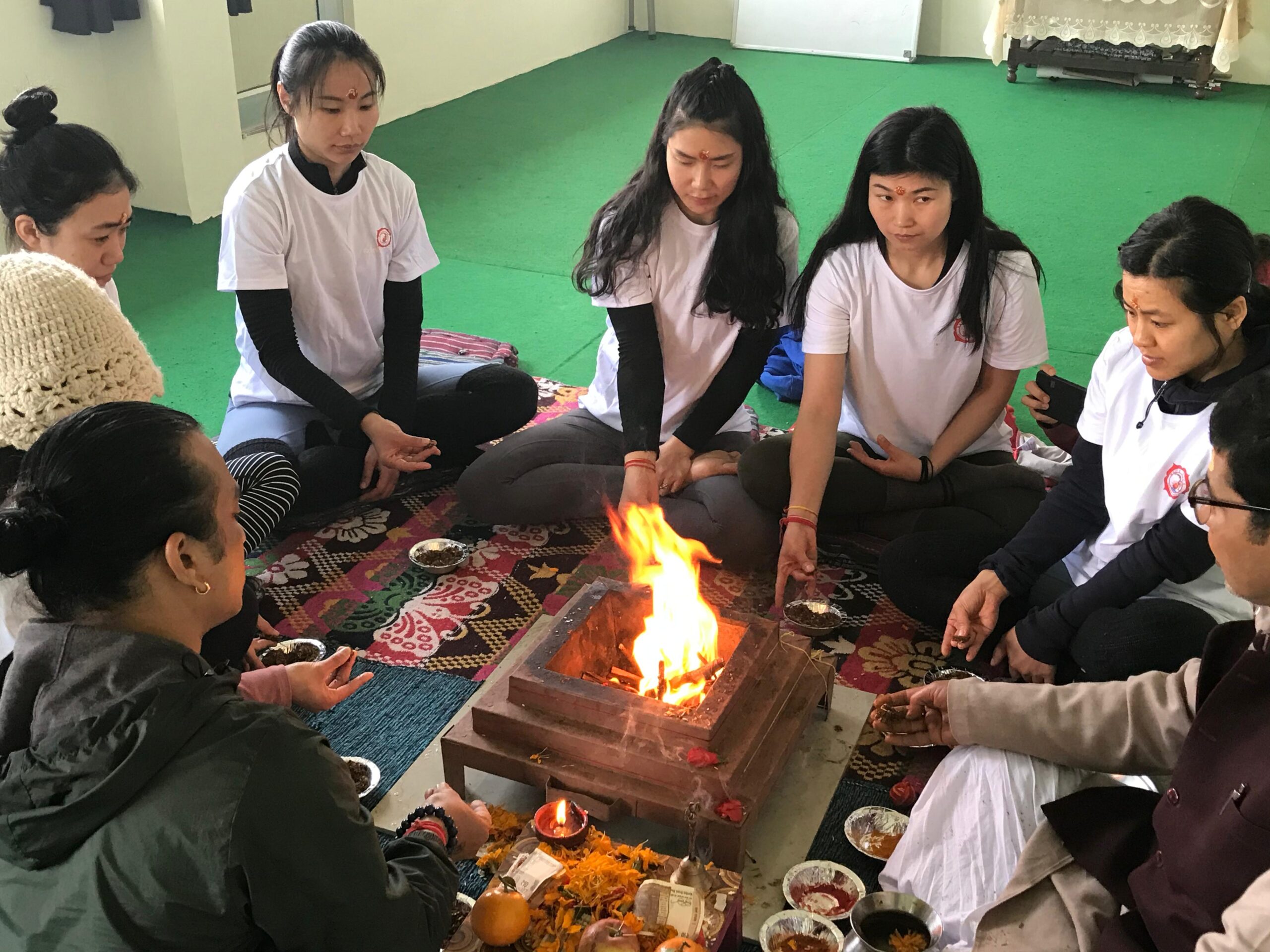 Hawan Ceremony at Happy Yoga International, Rishikesh