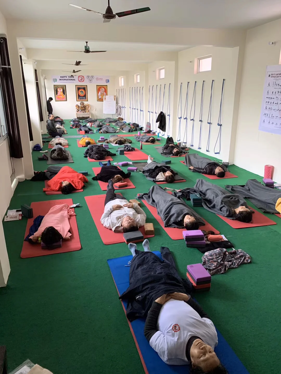 Student Practicing Yoga During Yoga Retreat at Happy Yoga International, Rishikesh